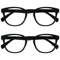 Opulize Pop Reading Glasses 2 Pack Fun Round Matte Frame Black Spring Hinges Scratch Resistant Mens Womens RR2-1  1.00