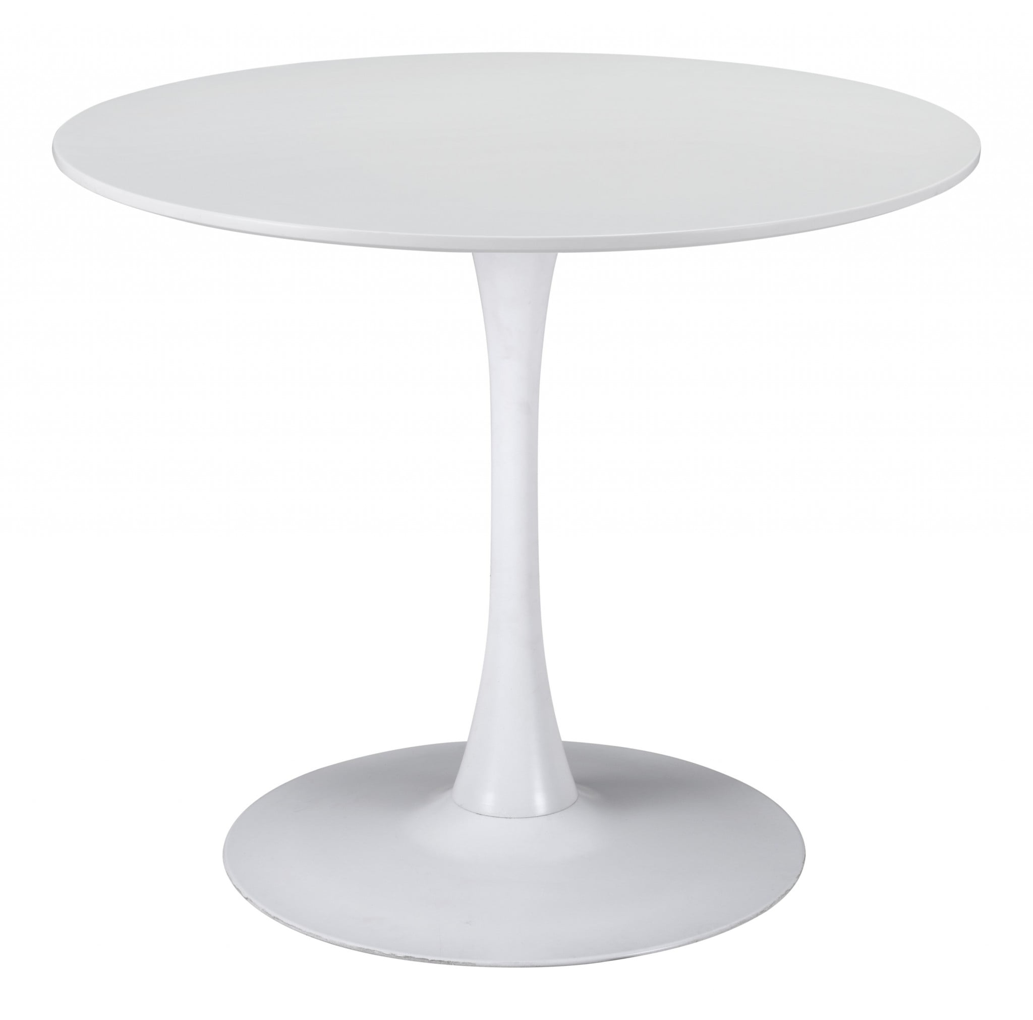 White Round MDF and Steel Casual Dining Table