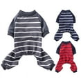thumbnail image 1 of Pet Soft Pajamas Stripe Homewear Puppy Apparel Jumpsuit All Seasons Cotton Romper, 1 of 8