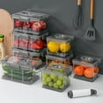 thumbnail image 1 of Opvise 1.5/2.5/7.5L Transaprent Vacuum Crisper with Vacuum Pump Airtight Bread Box Detachable Drainage Plate Fruit Container Grain Careal Meat Vegetable Storage Case, 1 of 1