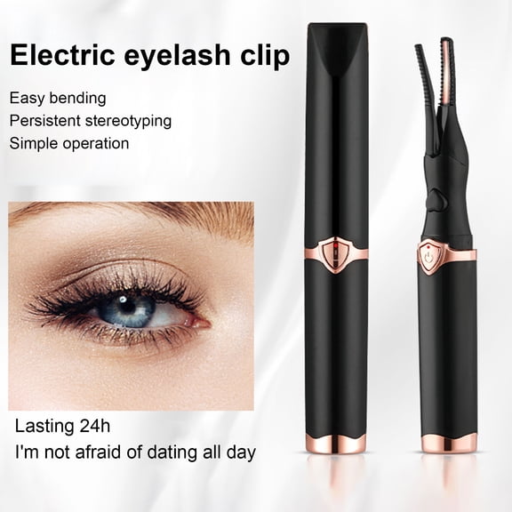 Opvise 1 Set Electric Eyelash Curler Endurance Fixed Form It Warps When Hot Digital Display Double-sided Eyelash Curling Eyelash Curler for Make Up White