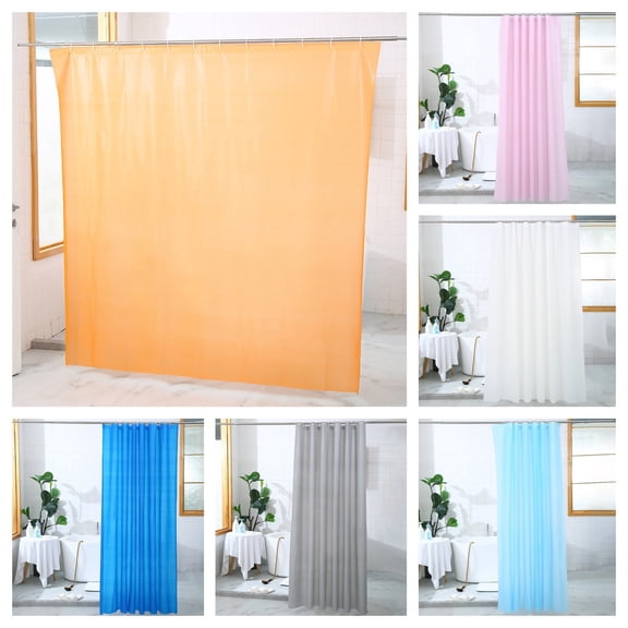 Opvise 1 Set Shower Partition Curtain Tear-resistant No Fading Waterproof PEVA Minimalist Modern Bathtub Curtain for Hotel