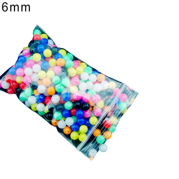 Opvise 100Pcs 6mm/8mm Round Multicolor Rig Beads Sea Fishing Lure Float Tackles