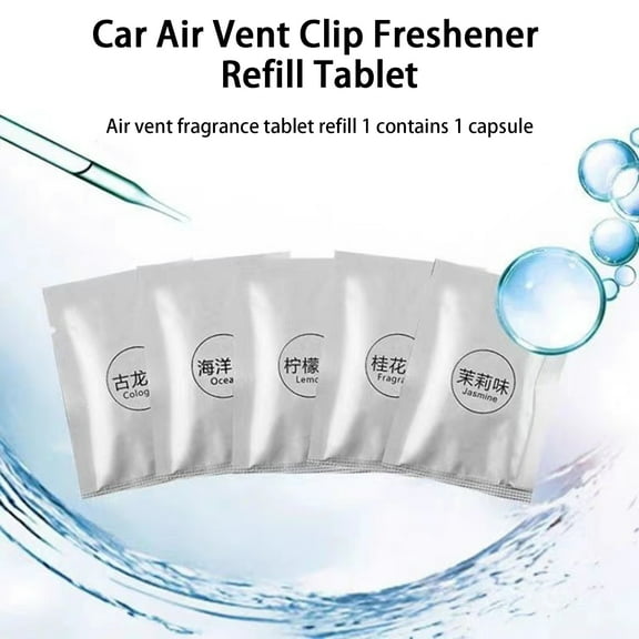 Opvise 10Pcs Fragrance Tablet Long Lasting Replacement Solid Car Air Vent Clip Freshener Refill Tablet Vehicle Supplies