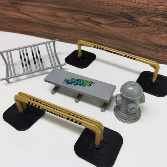 Opvise 10Pcs/Set Skateboard Scene Props Compact Exquisite Craftsmanship Plastic Fingerboard Obstacles Street Barriers for Indoor