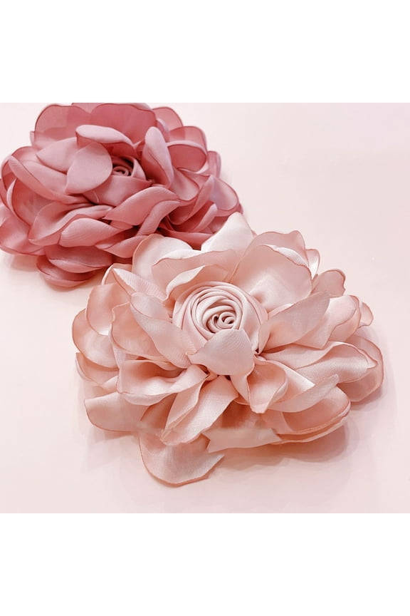 10cm Rose Fabric Flower Accessory Women Versatile Corsage Hair Clip Suit Lapel Clothing Bags DIY Corsage Black