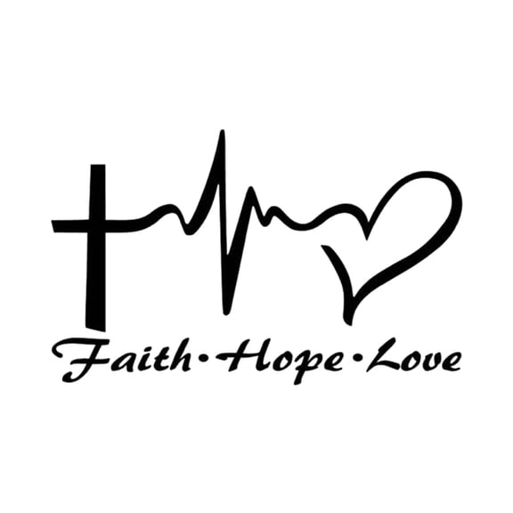 Opvise 14.6CM x 9CM Jesus HOPE LOVE FAITH Prayer Creative Vinyl Car Sticker Decal Decor Black