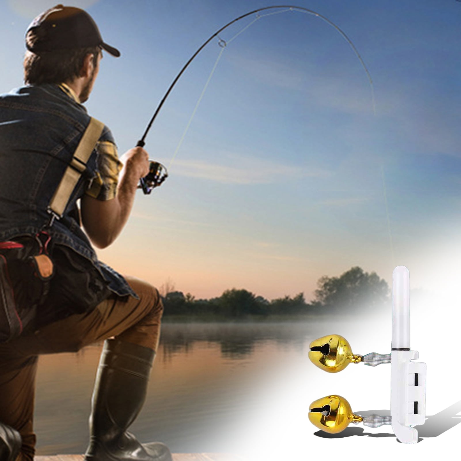 Opvise 2/3/4Pcs Fishing Glow Stick Bite Alarm with Bells Color