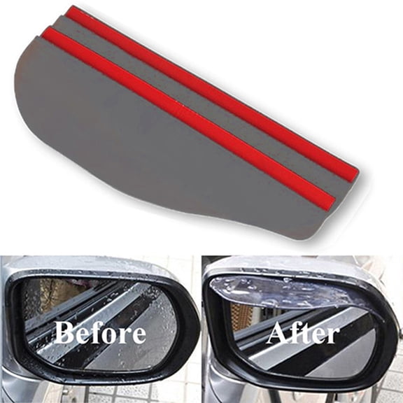 Opvise 2 Pcs Universal Rear View Side Mirror Black Clear Rain Snow Shield for Car Truck