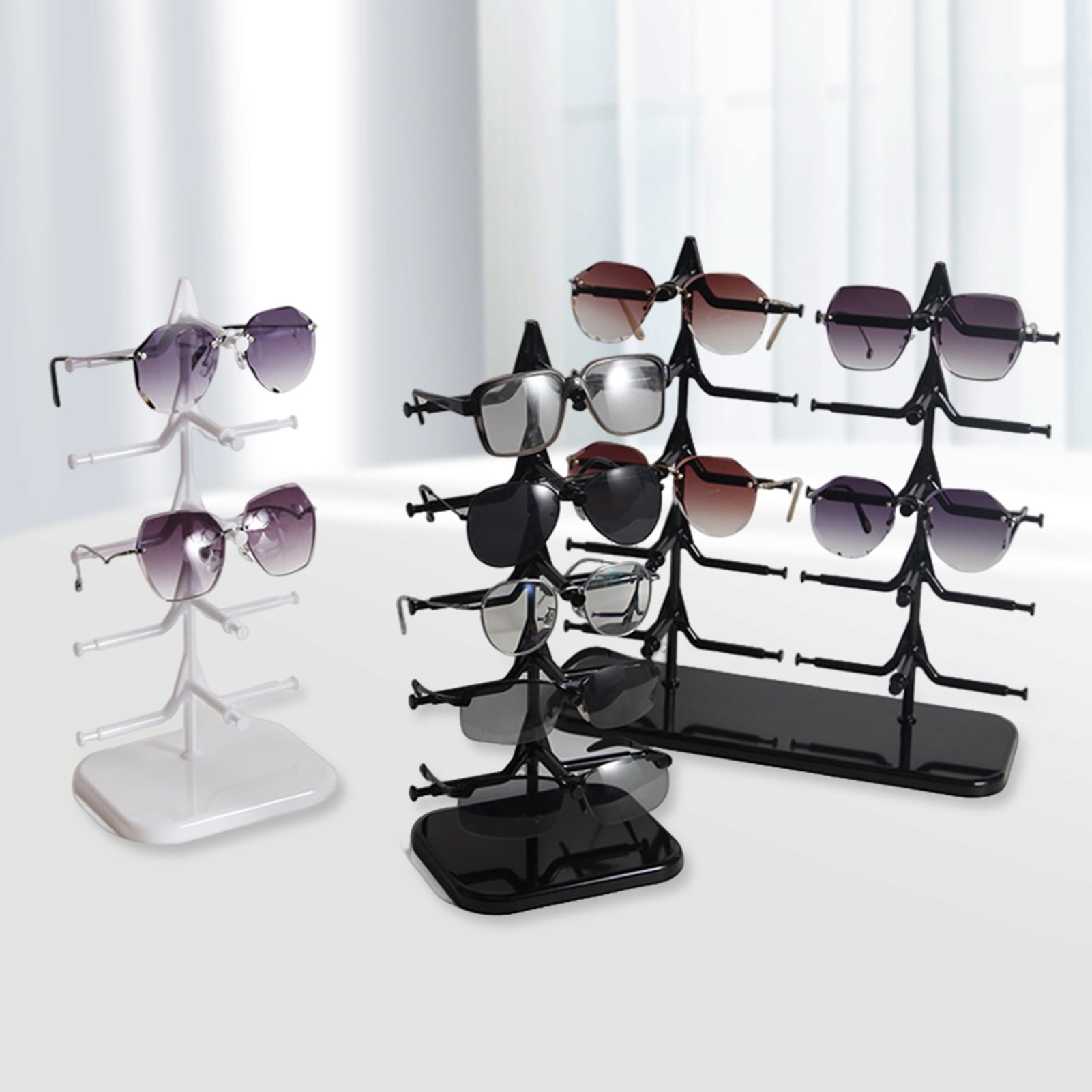 Removable Design Opvise 2-Tier Plastic Eyeglass Organizer Stand with Removable Design ...