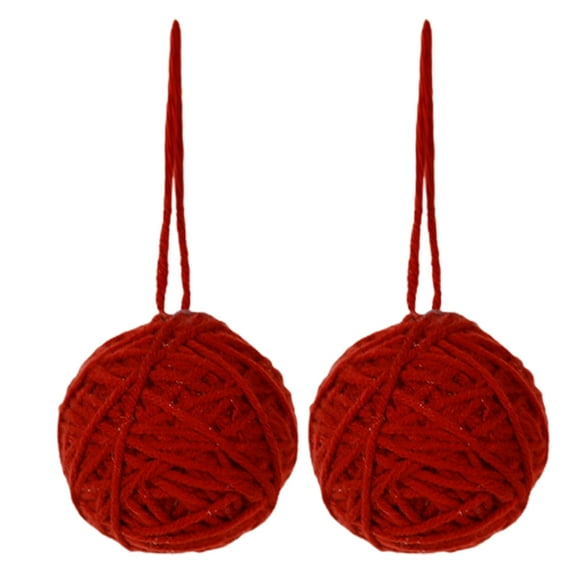 Opvise 2Pcs Christmas Yarn Ball Pendant Vibrant Color Festive Xmas Tree Hanging Ornament for Home Holiday Decoration for Christmas Light Blue