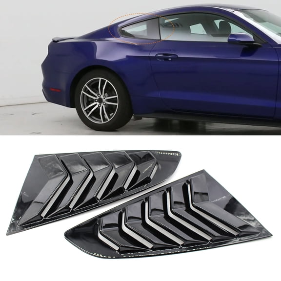 Opvise 2Pcs Gloss Black Side Window Scoops Modified Side Window Louvers Covers for Ford 15 17