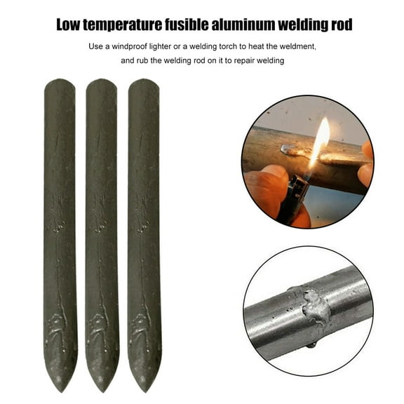 Opvise 3/10Pcs Welding Rods Multifunctional Powder-cored Low Temperature Easy Melt High Thermal Conductivity Soldering Universal Copper Iron Stainless Steel Aluminum Soldering Wires for Home B