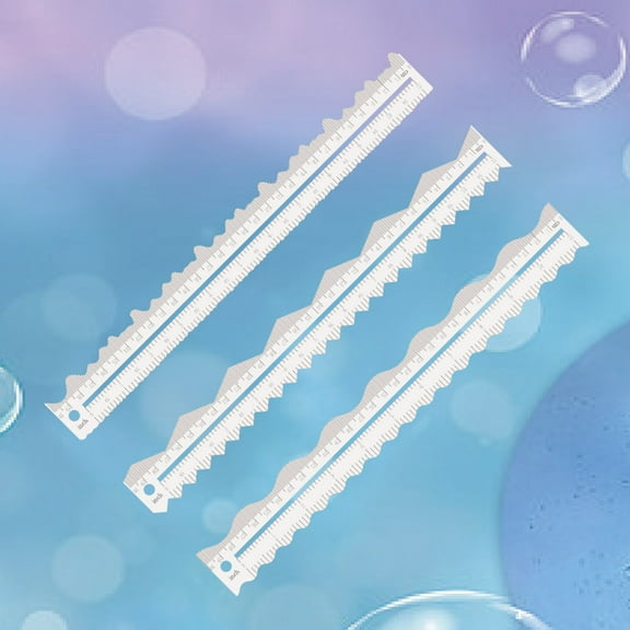 Opvise 3-Piece Acrylic Irregular Edge Ruler Set - Durable Crafting Tool for Scrapbooking, Card Making, DIY Projects with Deckle Edge Design 3pcs