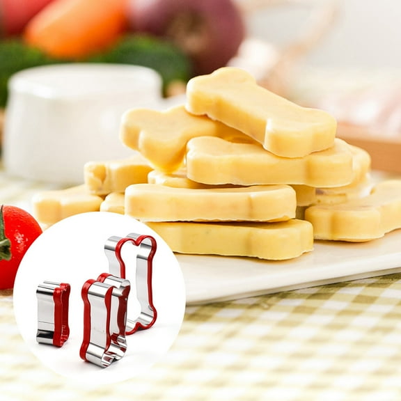 Opvise 3-Piece Stainless Steel Dog Bone Cookie Cutter Set - Multi-Function Non-Stick Biscuit Mold for Baking, Pastry, Sandwiches - Durable, Rust-Resistant, Easy Clean (Small, Medium, Large)