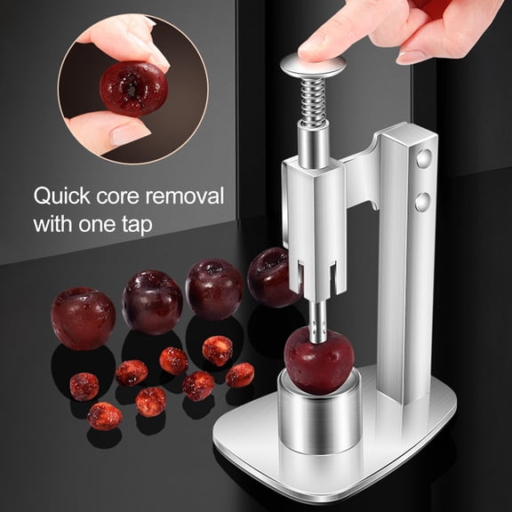 Opvise 304 Stainless Steel Multi-Fruit Core Separator Tool – Ergonomic Cherry Pitter, Olive Date Seed Remover, Rust-Proof Design for Effortless Grape, Plum, Small Fruit Decoring