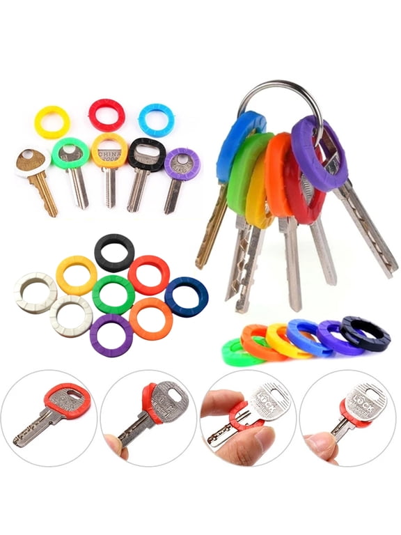 32Pcs Plastic Key Covers Tags Soft Rubber Key Identifiers Standard Flat Organization House Key Colorful Key Toppers