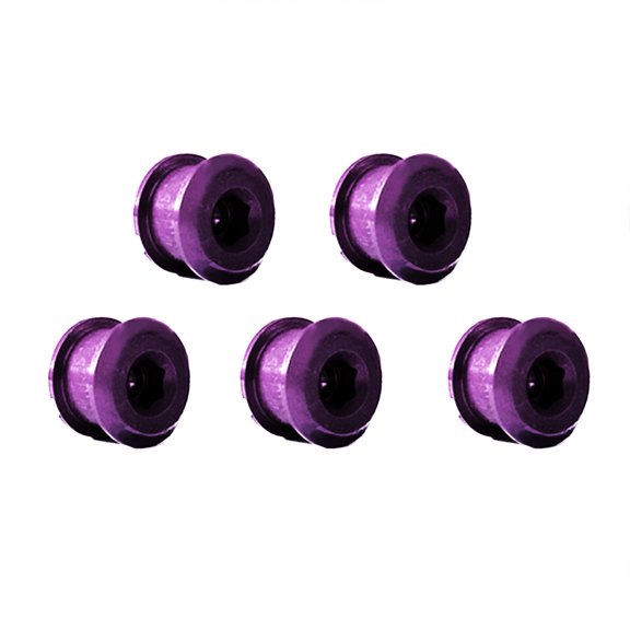 Opvise 5Pcs Bike Bicycle Aluminum Alloy Chainring Bolts Disc Single Chainwheel Screws