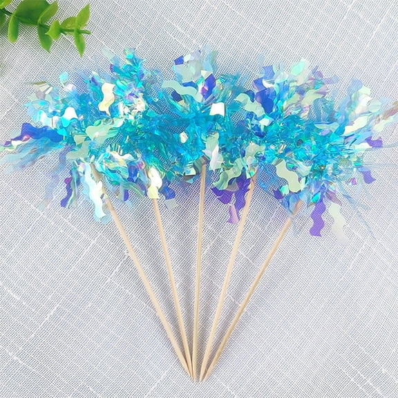 Opvise 5Pcs Happy Birthday Cake Toppers Glitter Cake Decoration Colorful DIY Baking Cupcake Toppers for Wedding Birthday Party Yellow