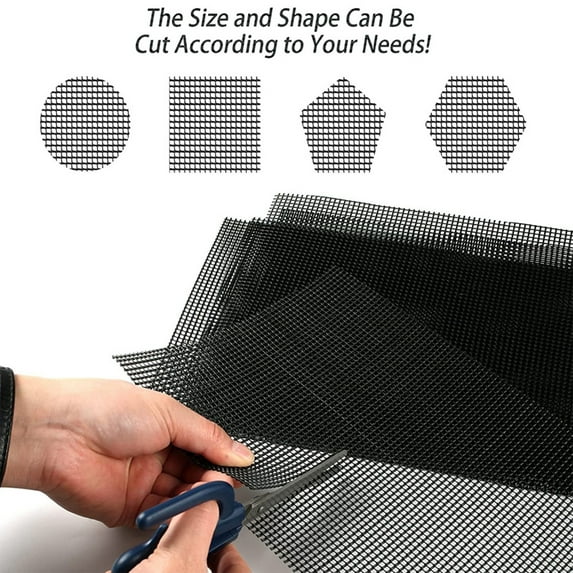 Opvise 5Pcs Net Mat Easy to Cut Good Air Permeability Glass Fiber 20x30cm Flower Pot Bottom Hole Draining Mesh Pad for Balcony Grey
