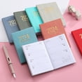 thumbnail image 1 of Opvise A7 2024 English Planner Faux Leather Hardcover 180 Pages Ink-Proof Paper Mini Journal Dairy Pocket Notebook Student Supplies Light Blue, 1 of 8