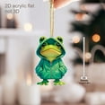 thumbnail image 1 of Opvise Acrylic Frog Pendant Car Decor - Vibrant Colors, Durable Rearview Mirror Ornament, Cute Frog Keychain for Backpack, Auto Interior Accessories, Gift for Car Lovers, 1 of 5