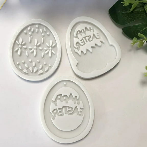 Opvise Adorable Easter Egg Shape Cake Mold Elastic Heat-resistant Silicone Chocolate Mold for Home 3