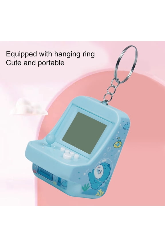 Arcade Game Machine 26 Classic Game Modes Support Music with Keychain Entertainment Mini Building Block Game Retro Game Console for Children Green