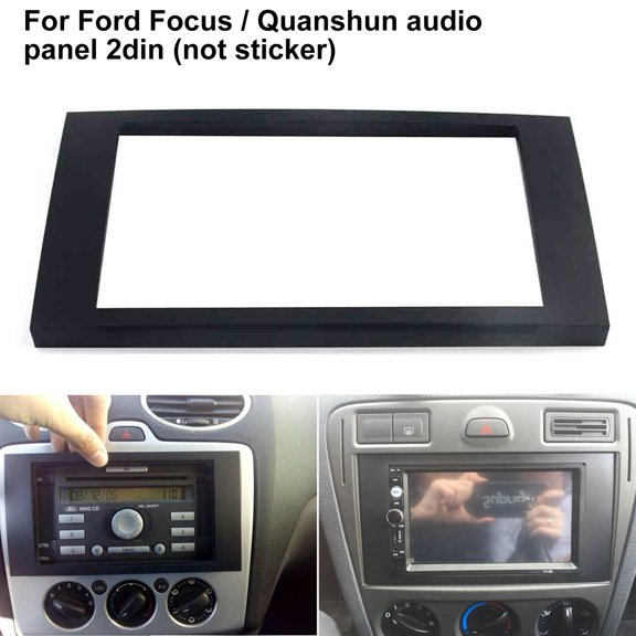 Opvise Audio Panel Waterproof Wear-resistant Plastic Black Audio Plate 2DIN for Ford Focus Transit 2005-up