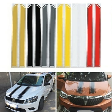 Opvise Auto Car Racing Rally Dual Stripes Hood Side Roof Tail Stickers Decals Decor