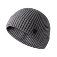 thumbnail image 1 of Opvise Autumn Winter Warm Knitted Hat Men Women Fashion Solid Color Ribbed Beanies Hat Outdoor Windproof Thick Hiking Cycling Hat Grey, 1 of 8