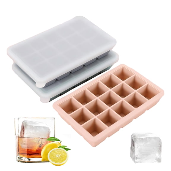 Opvise BPA-Free Silicone Ice Cube Mold with Easy Release Design, Large Square Ice Tray for Whiskey Cocktails, Freezer Safe, Dishwasher Safe, High & Low Temperature Resistance (7.87x5.12x1.57 Inches)