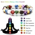 thumbnail image 1 of Opvise Beads Bracelet Colorful Beaded Elastic Rope Adjustable All-match Decorative Gift Faux Volcanic Agate Stone Energy Bangle Fashion Charm for Dating, 1 of 8