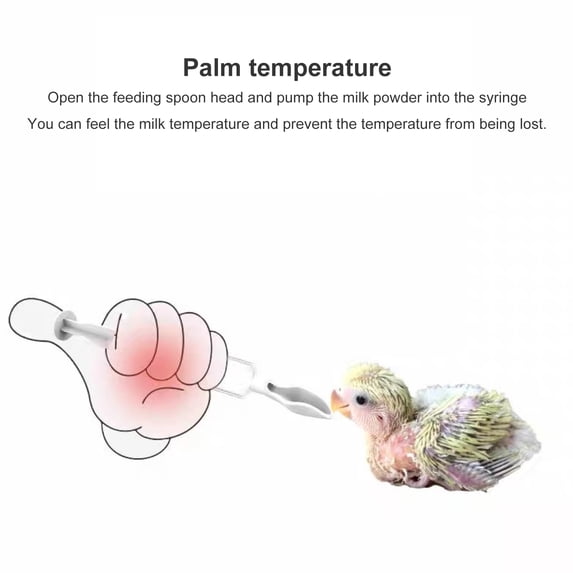 Opvise Bird Baby Feeder Clear Scale Parrot with Smooth Edge 20ml Capacity, White