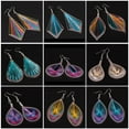 thumbnail image 1 of Opvise Bohemian Women Multicolor Silk Geometric Water Drop Hook Earrings Jewelry Gift, 1 of 8