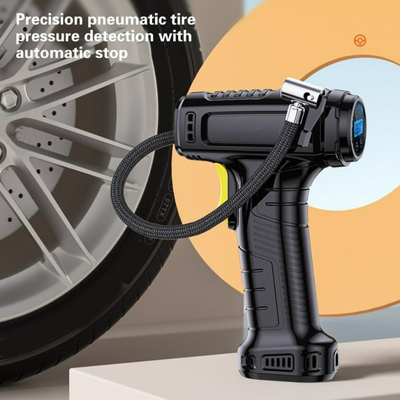 Opvise Car Tire Inflator High Pressure Wired High-power LED Light Portable Universal Auto Bicycle Motorcycle Tire Pump Air Compressor Car Supplies