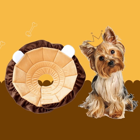 Opvise Cartoon Lion Design Pet Dog Cat Anti-Bite Protective Neck Cone Recovery Collar XL