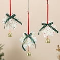 thumbnail image 1 of Opvise Christmas Crochet Pendant Snowflake Hanging Decoration Xmas Tree Ornament with Jingle Bell for Festive Home Living Room Decor, 1 of 8