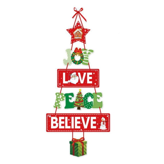 Opvise Christmas Door Hanging Festive Party Decor Eco-friendly Eye-catching Xmas Door Hanging for Merry Atmosphere for Christmas A