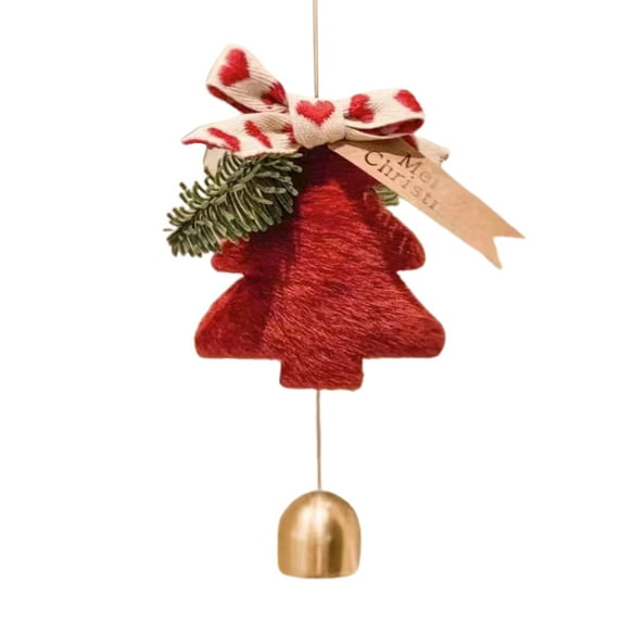 Opvise Christmas Pendant Festive Xmas Tree Bell Pendant Exquisite Bell Hanging Ornament for Home Holiday Decoration for Christmas Red