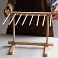 thumbnail image 1 of Opvise Collapsible Wooden Pasta Drying Rack 8 Arm Foldable Homemade Spaghetti Stand Quickly Set Up Dryer Noodle Hanger Kitchen Gadget Wooden Color, 1 of 7