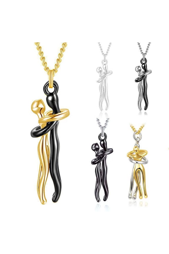 Couple Necklace Hugging Figure Statue Love Durable His-and-hers Necklace for Gift