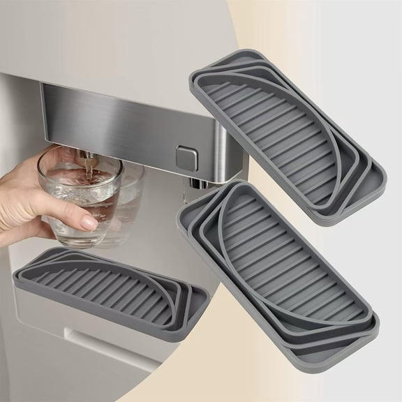 Opvise Customizable Silicone Refrigerator Drip Tray, Non-Slip Water Dispenser Mat, Eco-Friendly Overflow Prevention, Dishwasher Safe, Trim-to-Fit Design for All Models