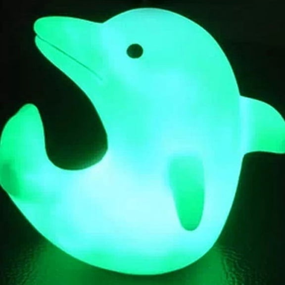Opvise Cute Dolphin 7 Changing Colors LED Night Light Decoration Nightlight Children Kids Gift White