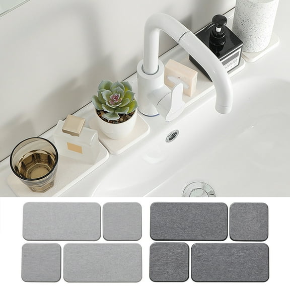 Opvise Diatomaceous Earth Sponge Holder with Removable Vertical Frame, Rapid Water Absorption Kitchen Sink Organizer, Countertop Space-Saving Caddy, 2-Size Options, Modern Hygienic Design