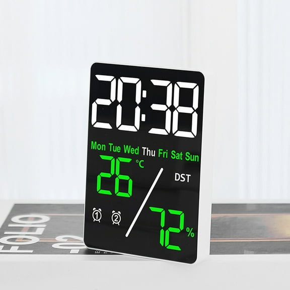 Opvise Digital Alarm Clock with Auto Brightness Adjustment, Dual Alarm for Weekdays/Weekends, USB Charging Ports, Battery or USB Powered, Portable LED Display for Home Office Travel Bedroom