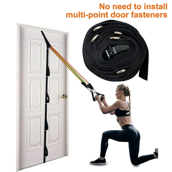 Opvise Door Resistance Band Heavy Duty Multi-Point Height Adjustable Punch-Free Men Women Strength Training Door Exercise Strap Home Gym Workout Equipment