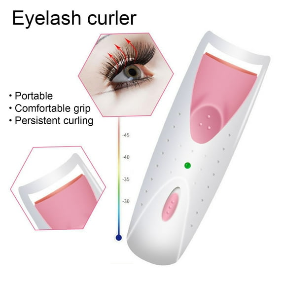 Opvise Electric Eyelash Curler Long Lasting Curl No Lash Damage Smart Temperature Control Temperature-sensitive Silicone Film Heated Eyelash Clip for Women Purple