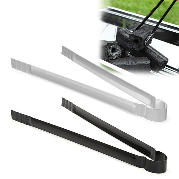 Opvise Ergonomic Barbecue Clip with Heat-Resistant 201 Stainless Steel, Non-Slip Lattice Grip, 28cm Heavy-Duty Grill Tongs for Precise Charcoal Handling