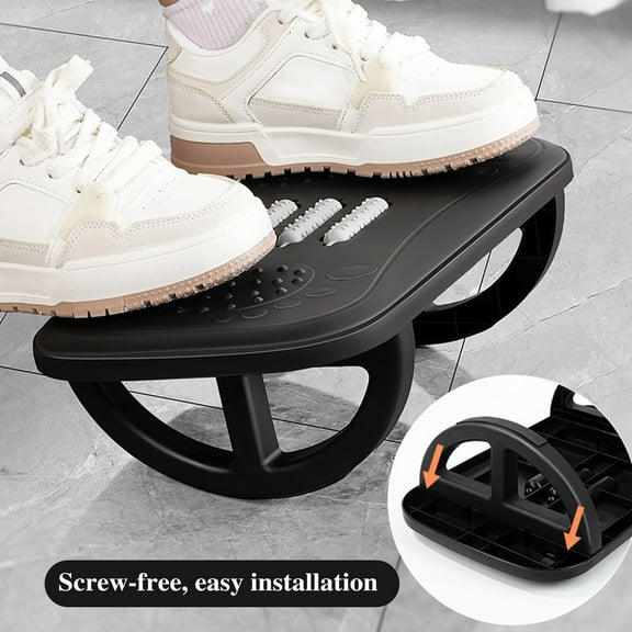 Opvise Ergonomic Foot Stool with Massage Rollers for Office Desk - Adjustable 180° Rotation, Heavy Duty Plastic Design in Black/White/Blue, Light Blue & Green Khaki Black